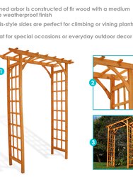 Wooden Garden Arbor Trellis Arch for Plants - Outdoor Archway - 78" H