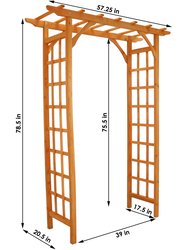 Wooden Garden Arbor Trellis Arch for Plants - Outdoor Archway - 78" H