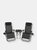 Zero Gravity Reclining Lounge Chairs Set of 2 with Side Table - Black