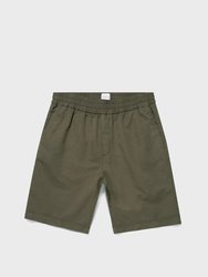 Cotton Linen Drawstring Short - Khaki