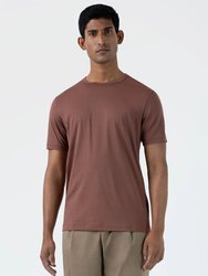 Short Sleeve Crewneck T-Shirt - Brown