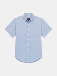 Oyster Chambray Button Down - Heather Blue Short Sleeve - Heather Blue