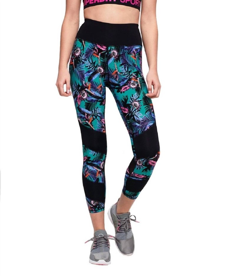 Active Mesh 7/8 Legging - Lucy Tropical Print