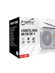 4 Band AM/FM/SW1-2 PLL Radio - Silver