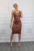 Attention Magnet Faux Leather Midi Dress