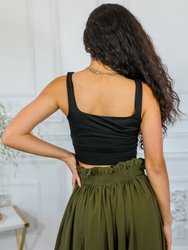 Back To Square One Square Neckline Crop Top
