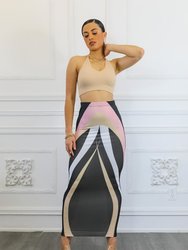 Level Up Geometric Print Maxi Skirt - Multi