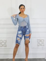 Long Sleeves Semi Sheer Bodysuit