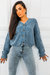 Never Burnt Out V Neck Button Down Sweater - Sky Blue