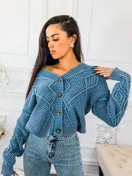 Never Burnt Out V Neck Button Down Sweater