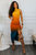 Ombre Sunset Cinched Maxi Dress Mustard - Mustard