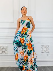 Paradise Island Flow Maxi Dress With Side Pockets - Multicolor