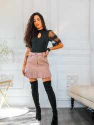 Remember Me Pleated Faux Leather Skirt
