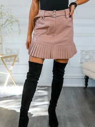 Remember Me Pleated Faux Leather Skirt