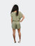 Satin Texture Romper With Front Tie