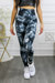 Tie Dye Wide Waistband High Quality Cotton Leggings - Blue