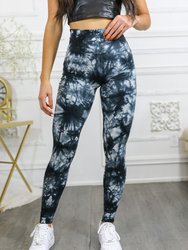 Tie Dye Wide Waistband High Quality Cotton Leggings