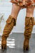 Unmatchable Pointy Slouchy Knee And Thigh High Boots Tan