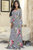 Venechia Print Round Neck Maxi Dress With Long Closed Bell Sleeves - White