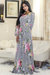 Venechia Print Round Neck Maxi Dress With Long Closed Bell Sleeves - White