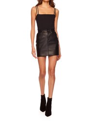 Faux Leather Skirt - Black
