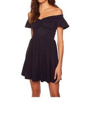 Off Shoulder Gather Front Dress