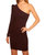 Pleated One Arm Dress In Cabernet - Cabernet