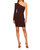 Pleated One Arm Dress In Cabernet