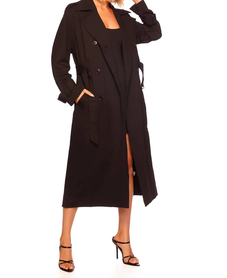 Trench Coat In Black - Black