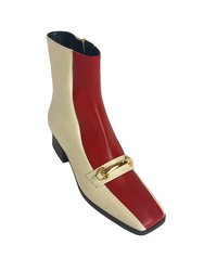 Bitone Welt Sole Boot - Cream/Red