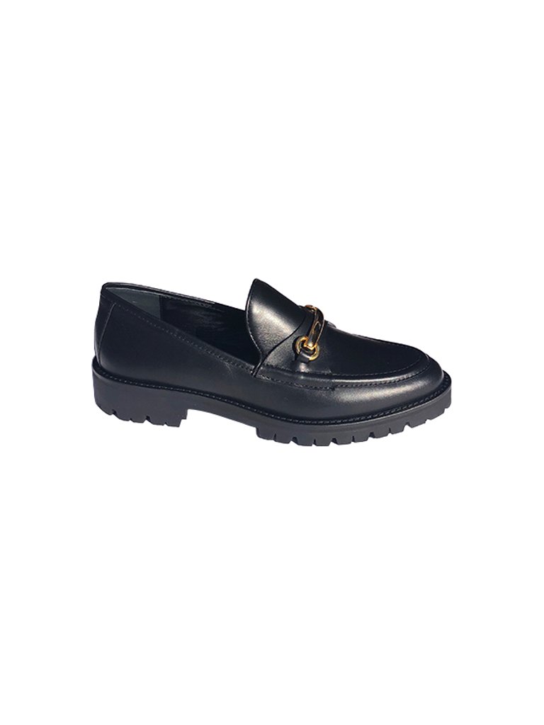 Lug Sole Loafer - Black - Black