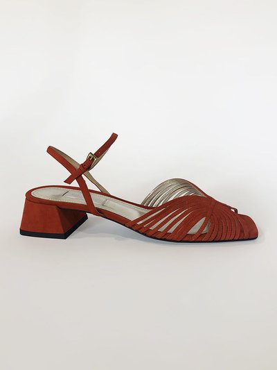 Suzanne Rae Suede Low 70s Sandal - Rust product