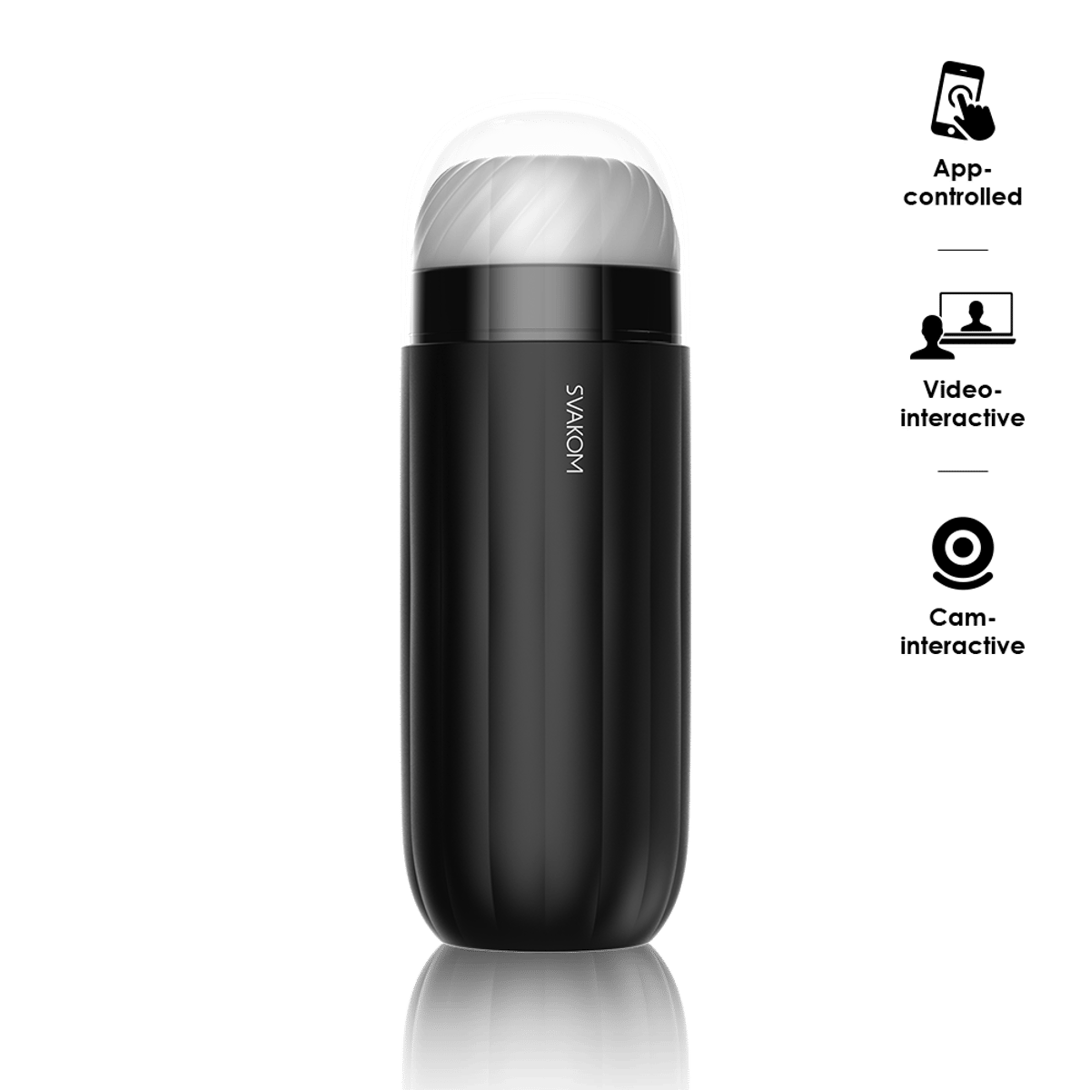 Svakom Black Sam Neo Interactive Suction And Vibration Masturbator |  Verishop