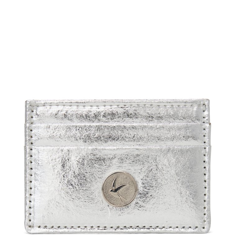 Mia Card Case - Silver Pinatex - Metallic Silver Pinatex