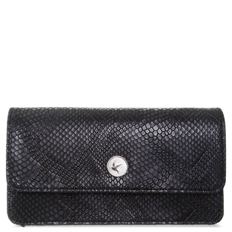 Sara Chain Wallet Purse - Black - Black