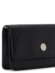 Sara Wallet Purse - Black Metallic Pinatex