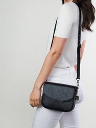 Tashi Bag - Black Metallic Pinatex - Metallic Black