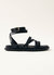 Betina Black Vegan Leather Sandals - Black