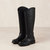 Carson Black Vegan Leather Boots - Black