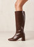Chalk Alli Black Vegan Leather Boots - Brown