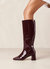 Chalk Onix Vegan Leather Boots - Onix Burgundy