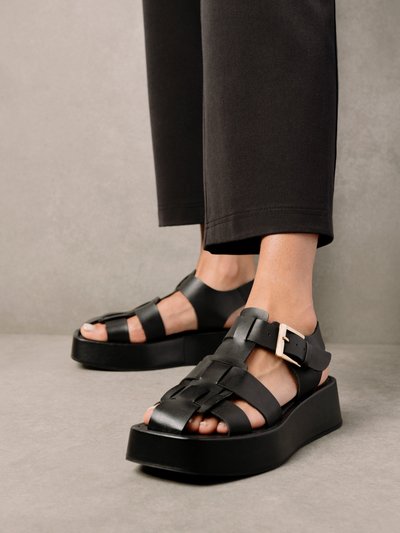 SVEGAN Scenic Black Vegan Leather Sandals product