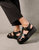 Scenic Black Vegan Leather Sandals