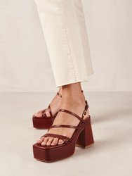 Talina Umber Brown Vegan Leather Sandals - Umber Brown