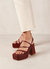 Talina Umber Brown Vegan Leather Sandals - Umber Brown