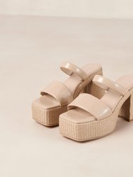 Viviana Lucid Tahini Beige Vegan Leather Sandals - Tahini Beige