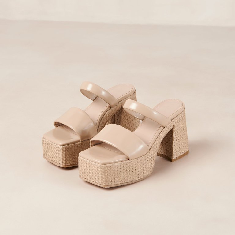 Viviana Lucid Tahini Beige Vegan Leather Sandals - Tahini Beige