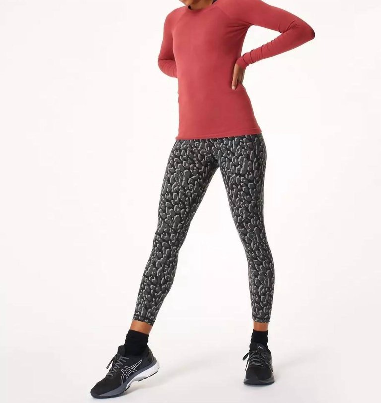 Power 7/8 Workout Leggings In Black Tonal Leopard Print - Black Tonal Leopard Print