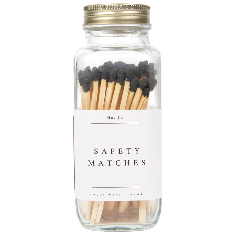 3.75" Safety Black Matches, 60 Count