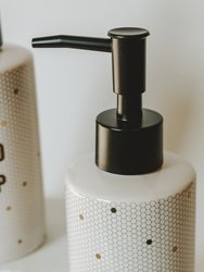 8.5oz White, Gold + Black Honeycomb Tile Dish Soap Dispenser